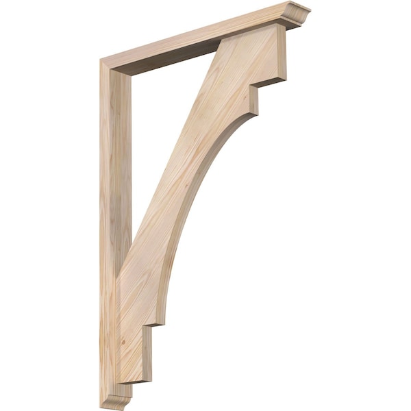 Ekena Millwork Merced Traditional Smooth Bracket w/ Offset Brace, Douglas Fir, 3 1/2"W x 26"D x 38"H BKT0402X26X38MRC01SDF - main